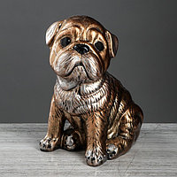 Статуэтка "Собака "Мопс" бронзовый цвет, 30 см