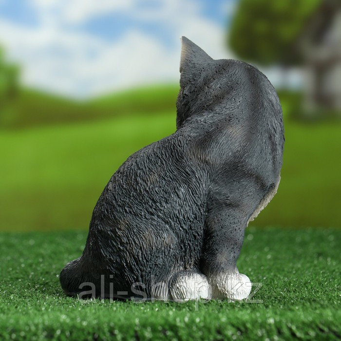 Садовая фигура "Котенок с уточкой" серый, 19х16,5см - фото 3 - id-p113484417