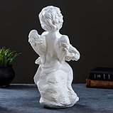 Фигура "Ангел с цветами" белый 15х16х35см, фото 3