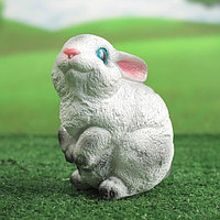 Садовая фигура "Зайчишка", бело-серая, 16 см