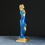 Фигура "Девушка с корзиной" бронза/синий 14×14×56см МИКС, фото 5