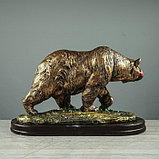 Сувенир "Медведь с рыбой", бронзовый цвет, 25 см, фото 3