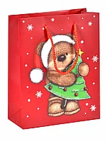 Пакет новогодний Мишка на красном