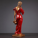 Фигура "Девушка с корзиной" бронза/красный 14х14х55см, фото 3