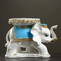 Фигура - подставка "Слон Звезда" бело-золотой с голубым, 44×28×32см 290436