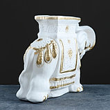 Фигура - подставка "Слон" бело-золотой 21х54х43см, фото 4