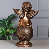 Статуэтка "Ангел на шаре со скрипкой", бронзовый цвет, 47 см, фото 3