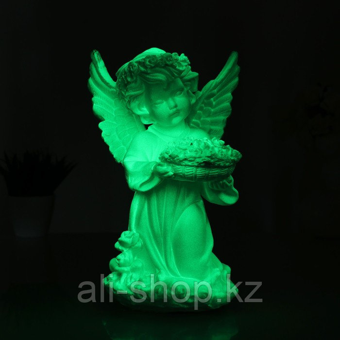 Светящаяся фигура "Ангел с чашей цветов" 15х15х32см - фото 1 - id-p113485615