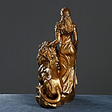 Фигура "Девушка со львом" бронза 38х60х76см, фото 4