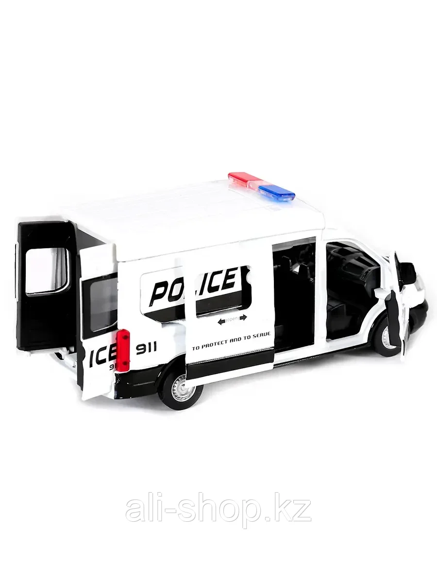 Модель машины Ford Transit Полиция 1:35 (17см) свет,звук, инерция 65653A  (id 105325906), купить в Казахстане, цена на Satu.kz