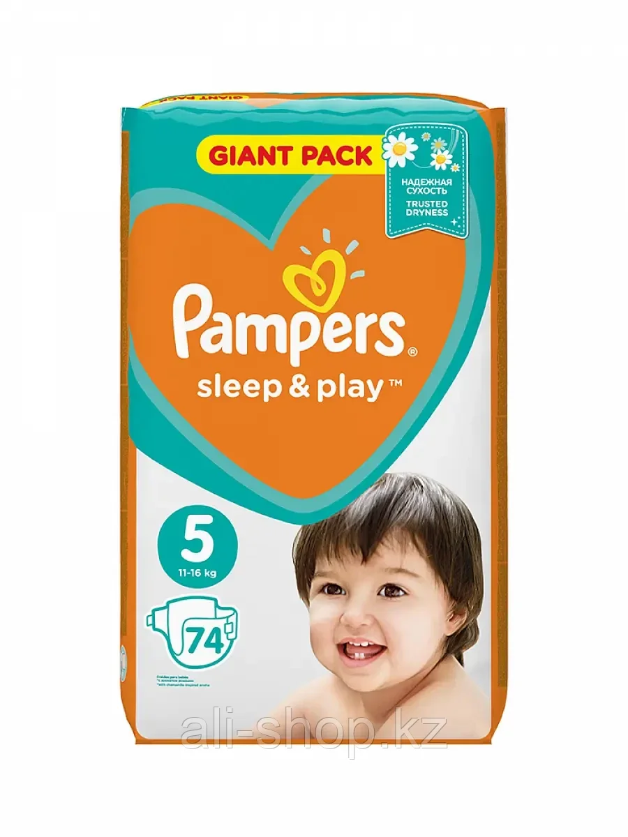 Подгузники Pampers Sleep & Play 11-16 кг, 5 размер, 74 шт. - фото 1 - id-p113491807