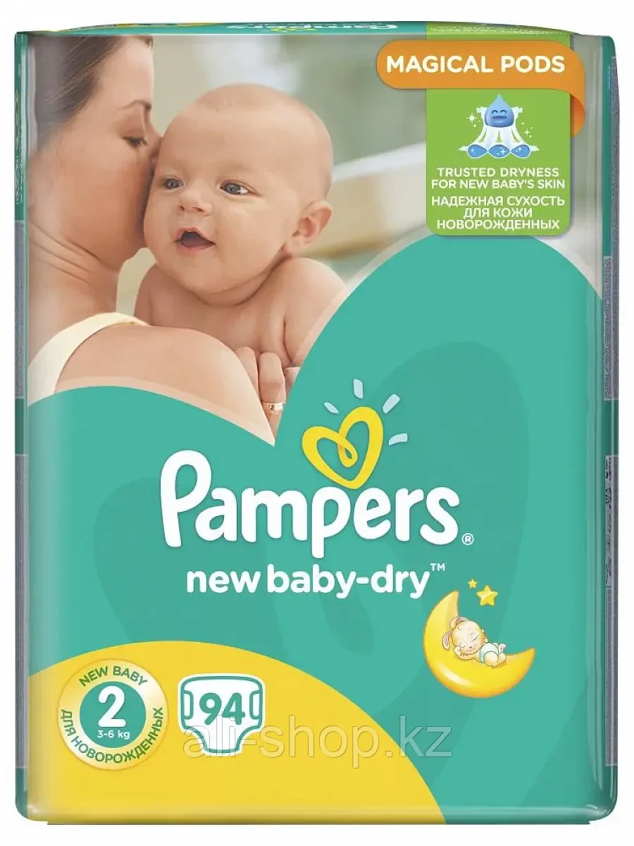 Подгузники Pampers New Baby-Dry 4-8 кг, размер 2, 94 шт. - фото 1 - id-p113490878