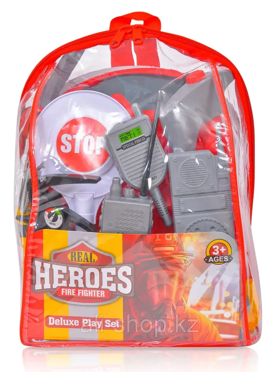 Набор пожарного со шлемом и маской в рюкзаке 99008 - фото 2 - id-p113491706