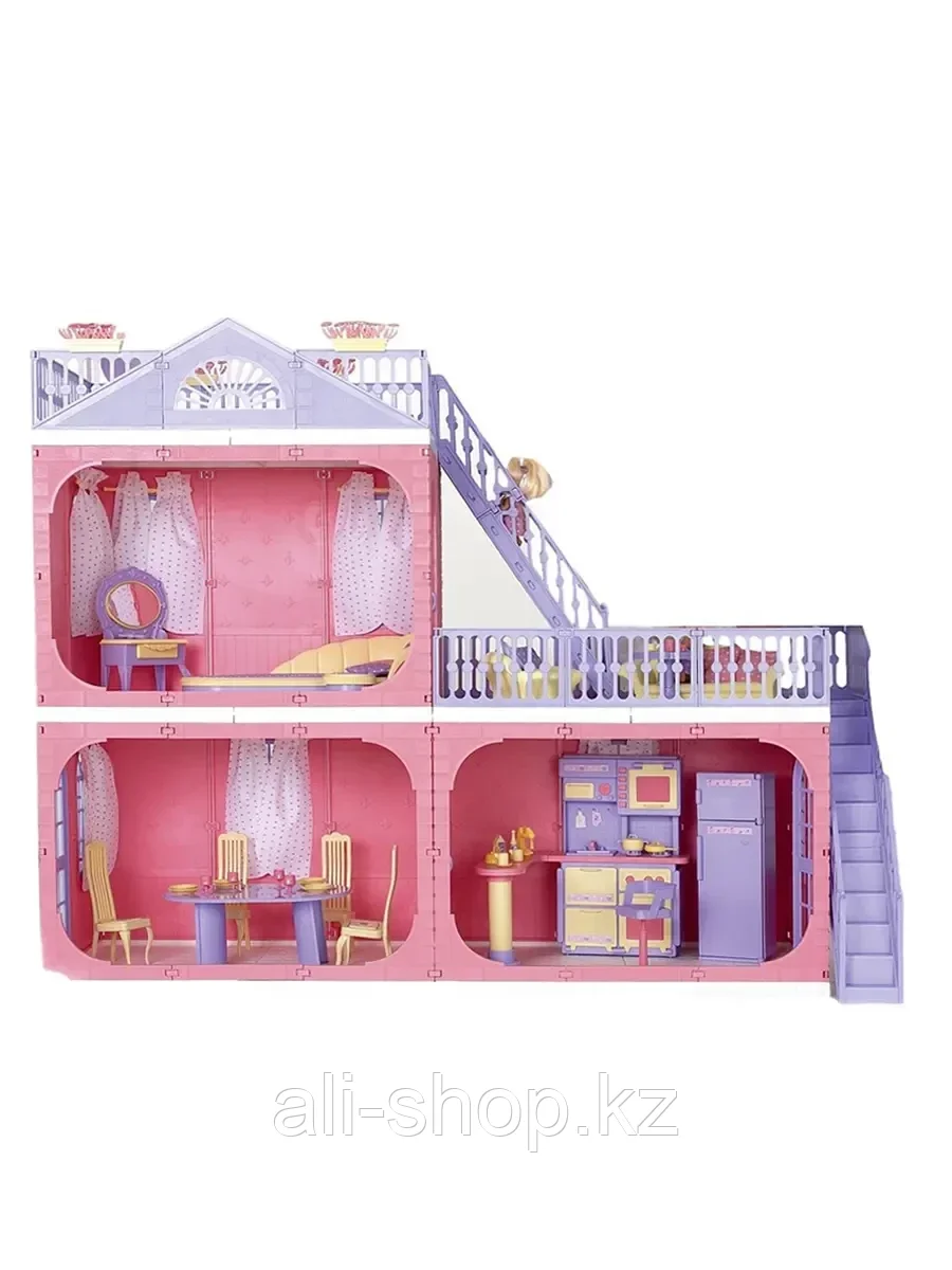 Кукольный дом Коттедж "Маленькая принцесса" 105х90х34см С-1457 Огонек - фото 1 - id-p113493210