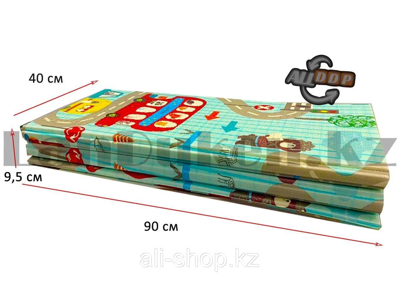 Складной детский игровой коврик развивающий двухсторонний напольный с дорогой 2*1.76 м в ассортименте - фото 10 - id-p113495613