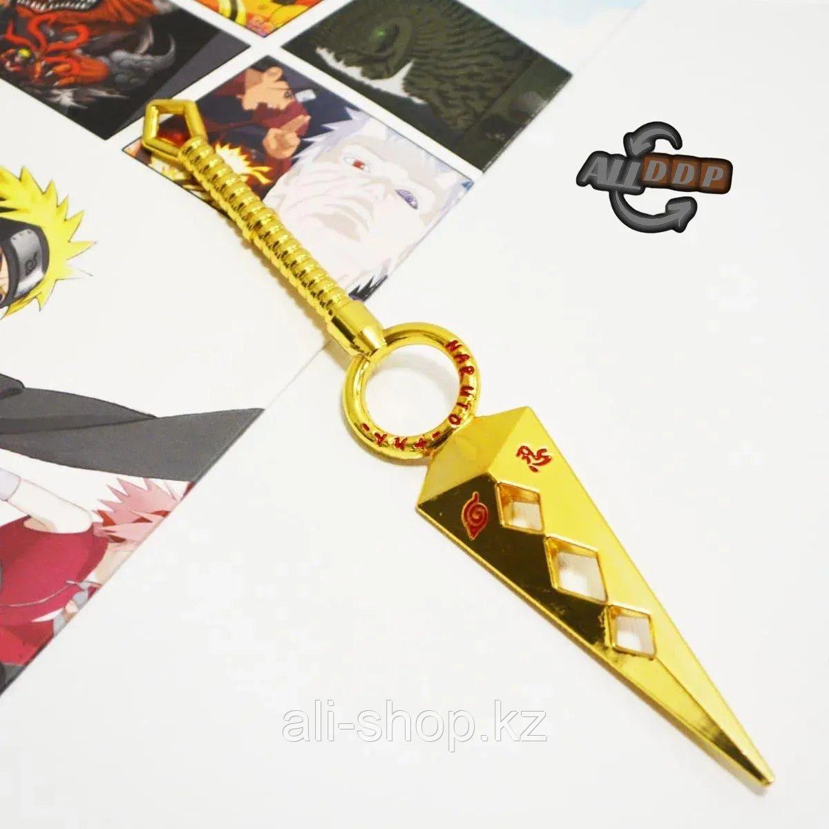 Игрушечное оружие Наруто кунай с ручкой цвет золото - фото 1 - id-p113495663