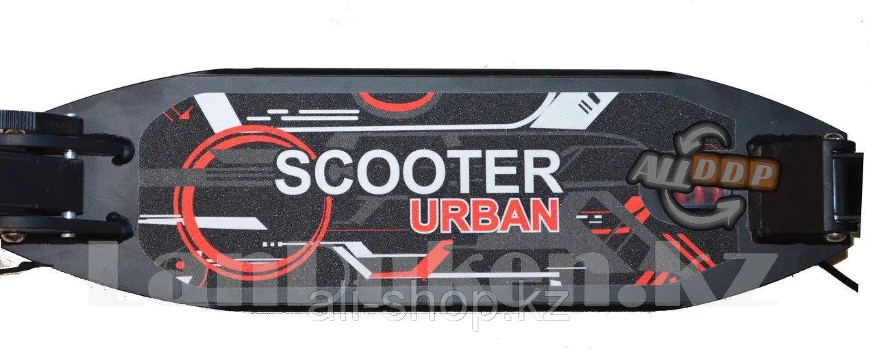 Городской складной самокат с амортизаторами Urban Scooter 116D с ручным дисковым тормозом черный - фото 5 - id-p113495934
