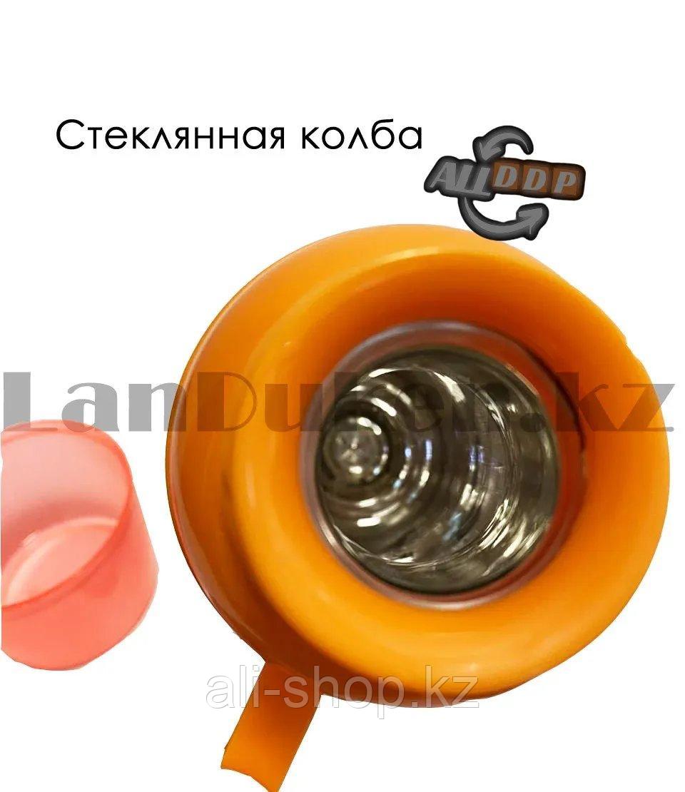 Вакуумный термос со стеклянной колбой с крышкой-кружкой 450 мл Always 1044HC оранжевый - фото 10 - id-p113495969