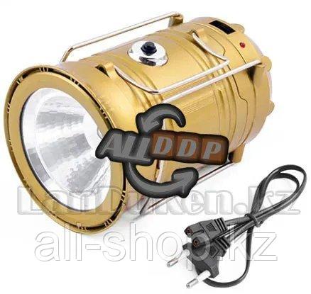 Ручной светодиодный фонарь 2 в 1 золотистый "Rechargeable Camping Lantern SH-5800T" с USB выходом - фото 2 - id-p113496525