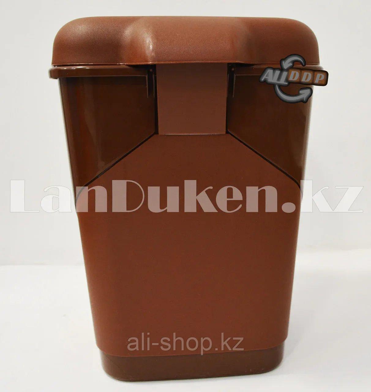 Мусорный контейнер с педалью объем 20 литров ведро мусорное коричневое 42800 (003) - фото 5 - id-p113496530