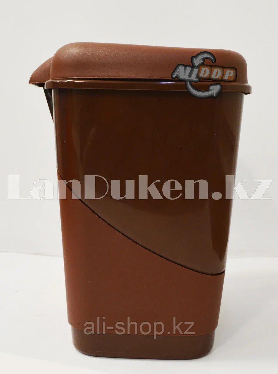 Мусорный контейнер с педалью объем 20 литров ведро мусорное коричневое 42800 (003) - фото 10 - id-p113496530
