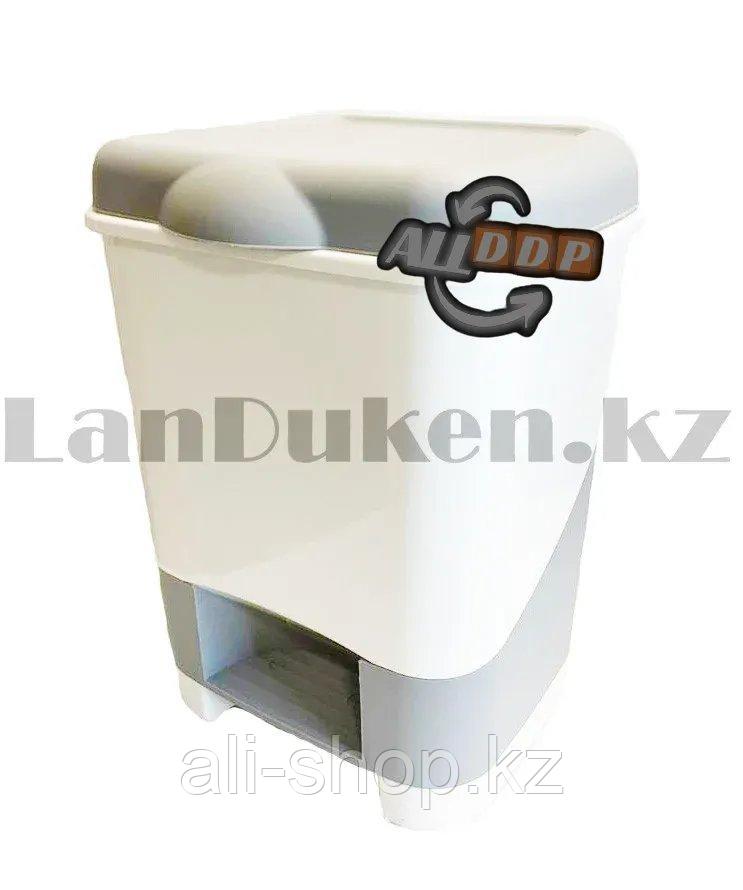 Мусорный контейнер с педалью объем 20 литров ведро мусорное серо-белый 42800 (003) - фото 3 - id-p113496546