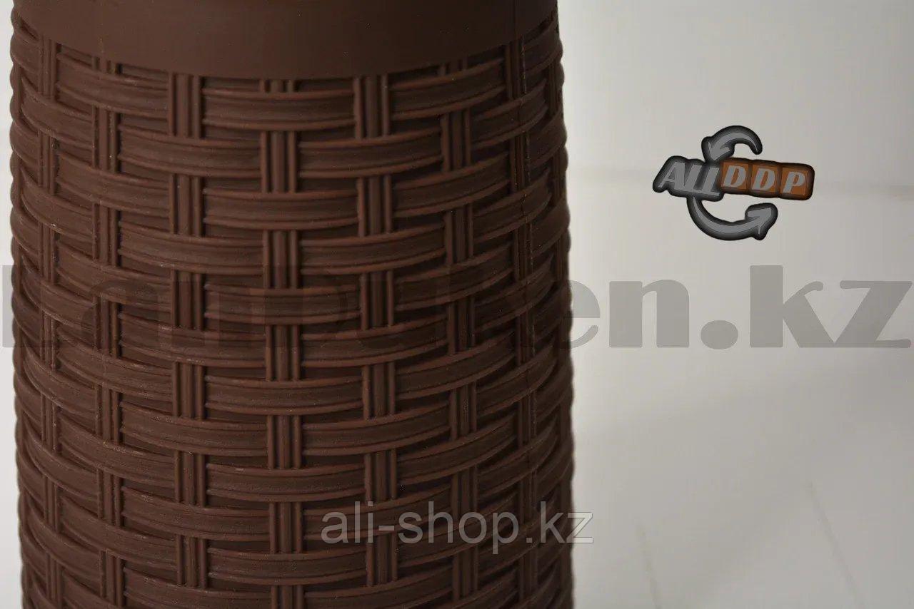 Ершик для унитаза напольный плетеный узор коричневый - фото 10 - id-p113496549