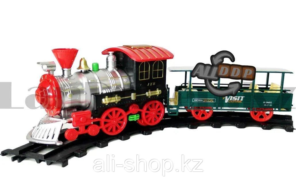 Игрушечный набор железная дорога и поезд со свето-звуковым сопровождением на 14 деталей Locomotive RailWay - фото 9 - id-p113496121