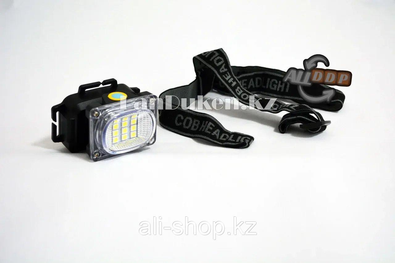 Светодиодный налобный фонарь Cob Headlight 3 режима 12 светодиодов 3хААА ZB-6659 - фото 4 - id-p113496137