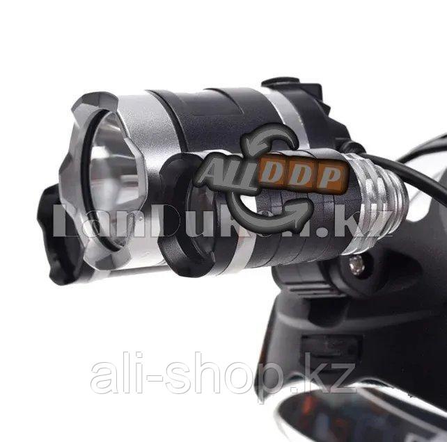 Светодиодный налобный фонарь Headlamp 3 x CREE T6 4 режима (зарядка от сети и прикуривателя, 2 аккумулятора) - фото 6 - id-p113496140