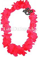 Гавайские бусы Леи из ярко-розовых цветов (диаметр по окружности 44-50 см)