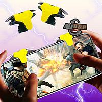 Триггеры контроллеры игровой курок универсальные карманные для смартфона с чехлом желтый