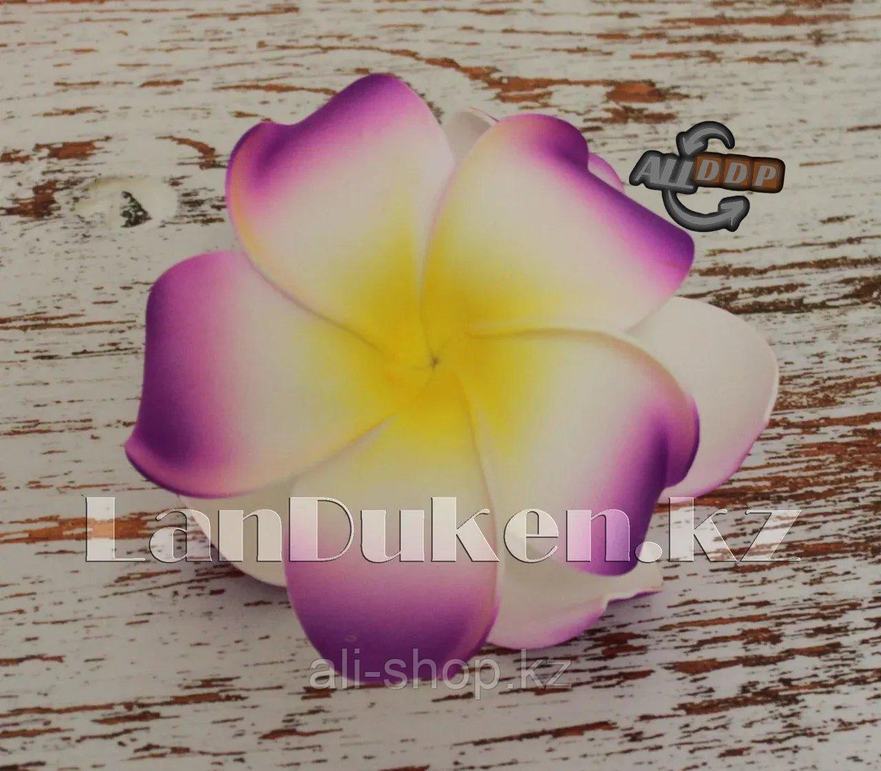 Заколка краб "Гавайский цветок" большая (фиолетовый) - фото 1 - id-p113496176