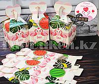 Сыйлық қаптамасы Flamingo love Бонбоньер картоннан жасалған сыйлық қорабы