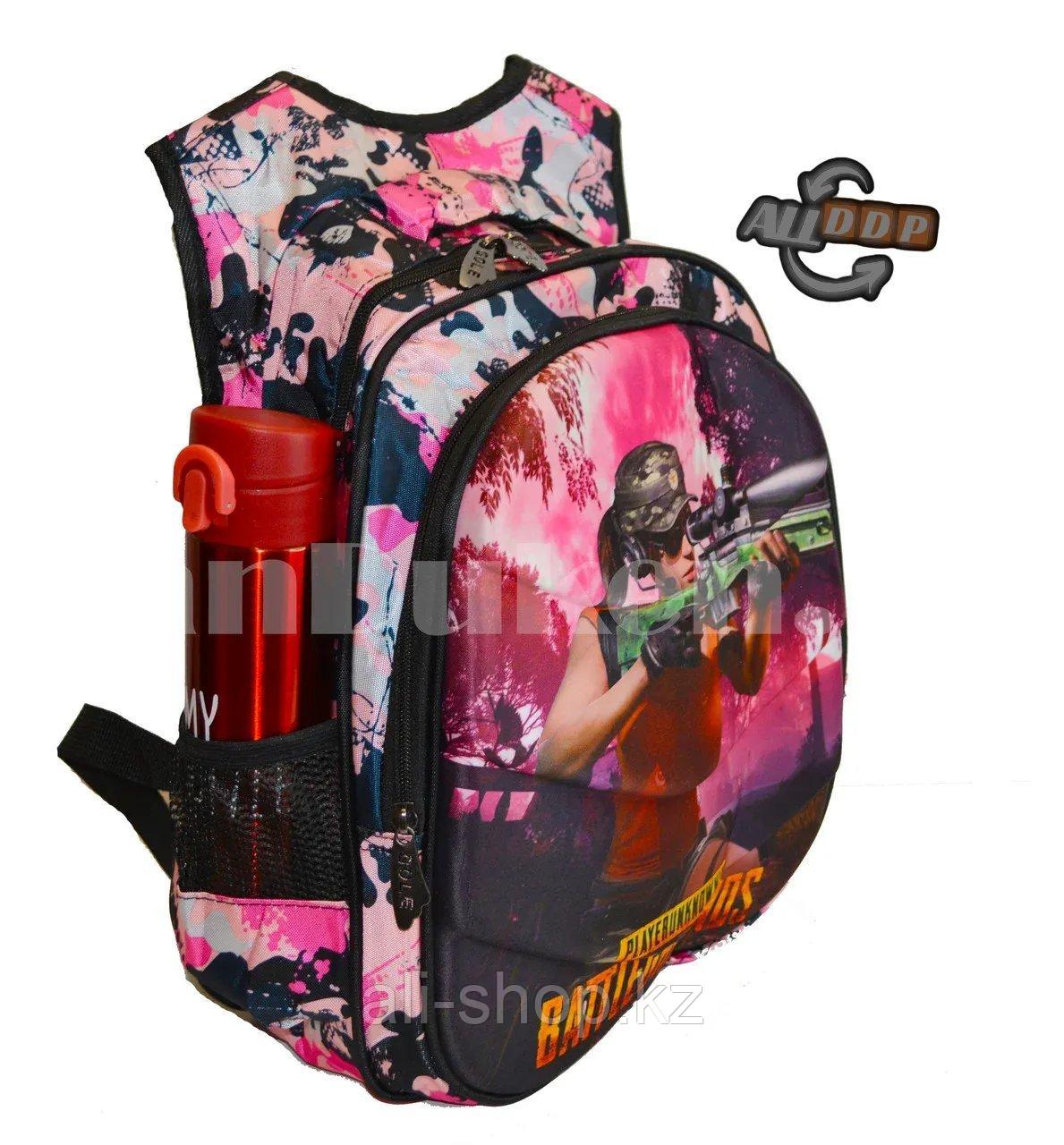 Рюкзак с ортопедической спинкой подростковый камуфляжный Battlegrounds 421 розовый - фото 6 - id-p113496773