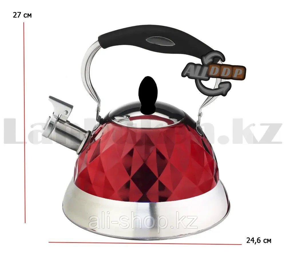 Набор чайный двойной чайник для кипячения воды со свистком и заварочный чайник с ситом А-761Т красный - фото 2 - id-p113496195