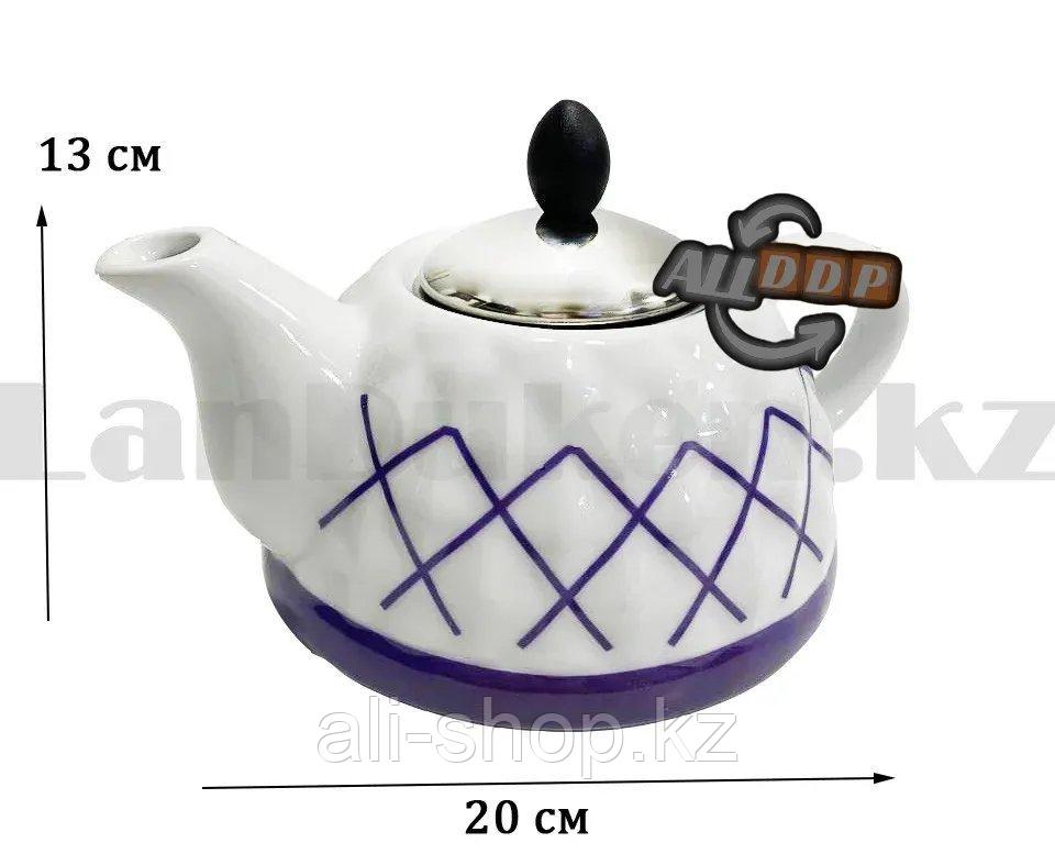 Набор чайный двойной чайник для кипячения воды со свистком и заварочный чайник с ситом А-761Т фиолетовый - фото 3 - id-p113496196