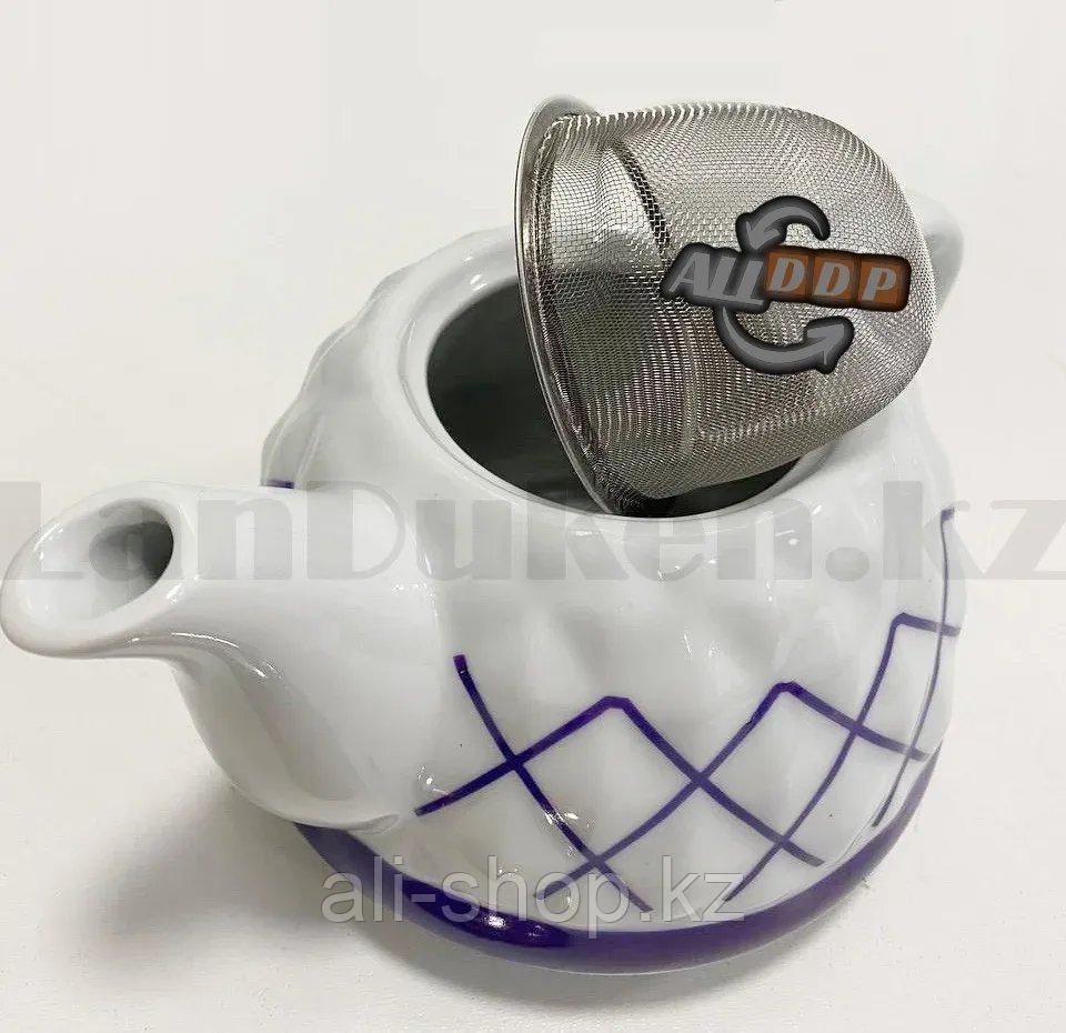Набор чайный двойной чайник для кипячения воды со свистком и заварочный чайник с ситом А-761Т фиолетовый - фото 4 - id-p113496196