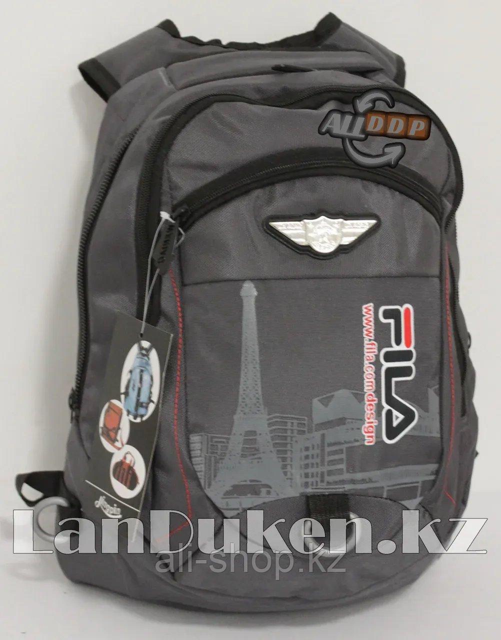 Универсальный школьный рюкзак с ортопедической спинкой 2 отделения город серый - фото 1 - id-p113496782