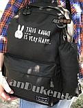 Универсальный школьный рюкзак с пеналом кролик черный, фото 3