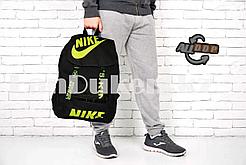 Рюкзак с боковыми карманами и ремешками, черно- салатовой