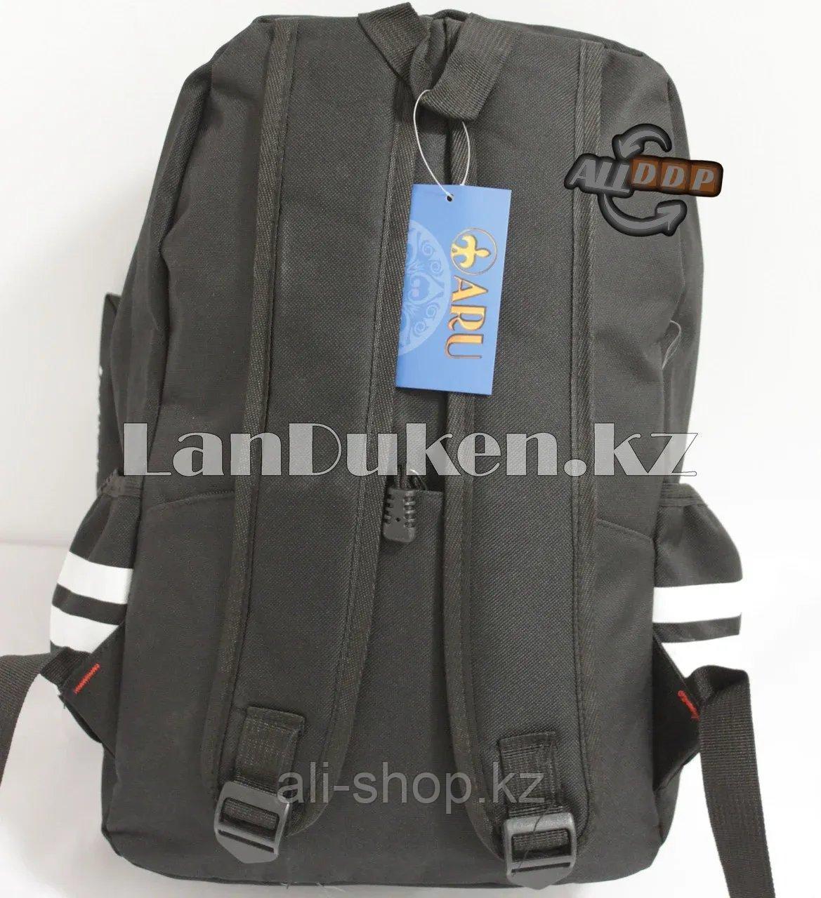 Универсальный школьный рюкзак с пеналом кошка черный - фото 2 - id-p113496815