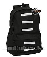 Универсальный школьный рюкзак в полоску черный