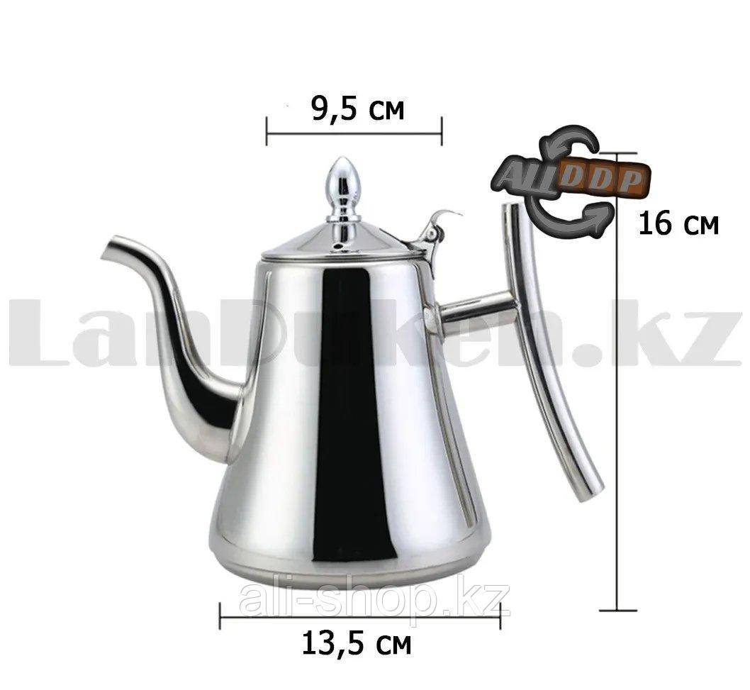 Чайник заварочный с ситом и удобной ручкой для чая и кофе из нержавеющей стали 1,2 л Kashi kettle Xiong Qiang - фото 2 - id-p113496253