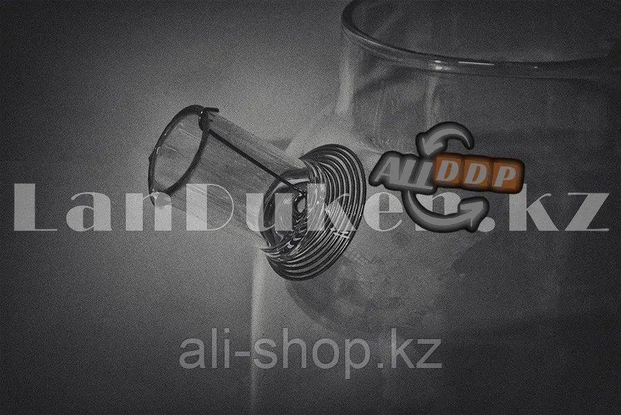 Чайник заварочный стеклянный с ситом на носике и деревянной крышкой 1,5 L для чая и кофе - фото 5 - id-p113496258