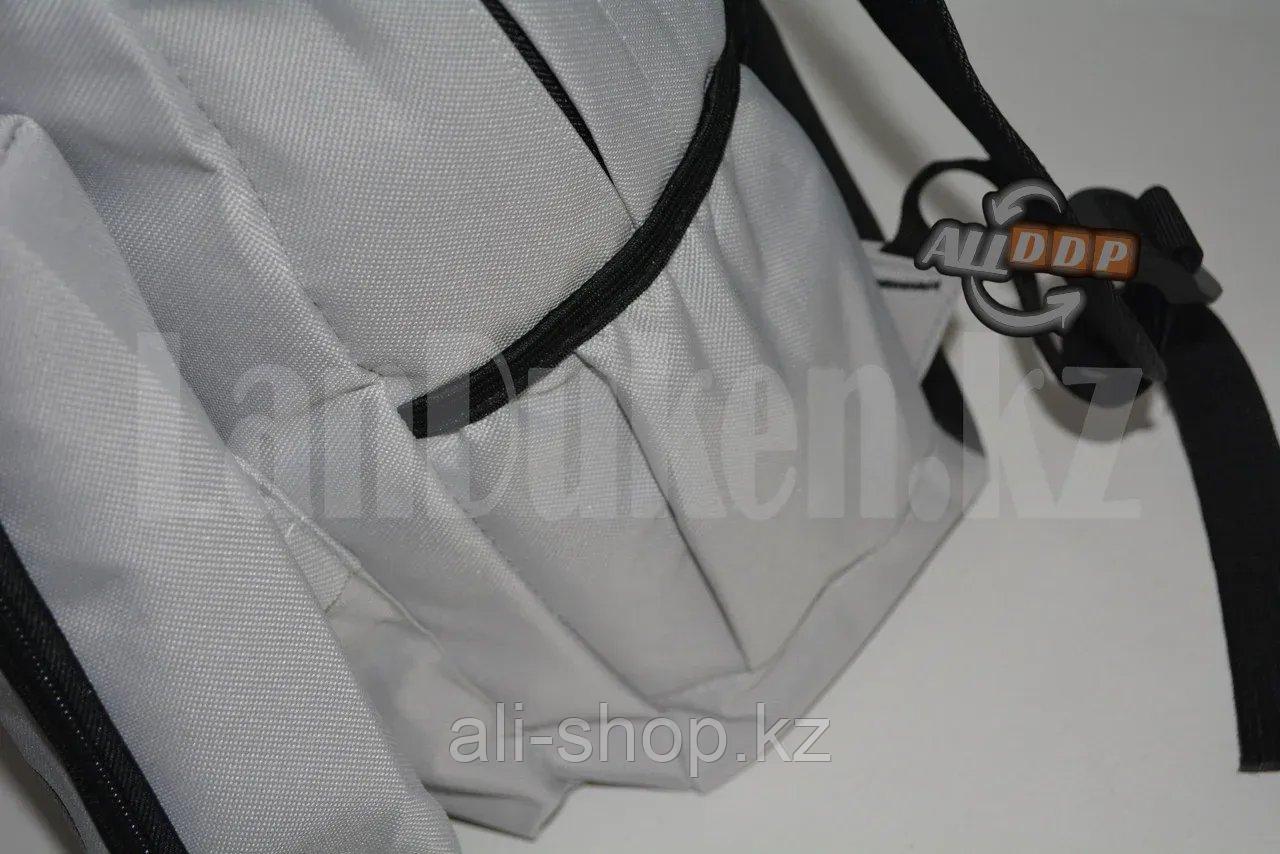 Универсальный школьный рюкзак с пеналом с ушками кошки и брелоком серый - фото 7 - id-p113496827