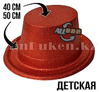 Шляпа карнавальная блестящая детская красная