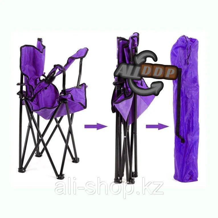Стул с подлокотниками складной с подстаканником с чехлом Quad Chair VAm 23320 фиолетовый - фото 5 - id-p113496280