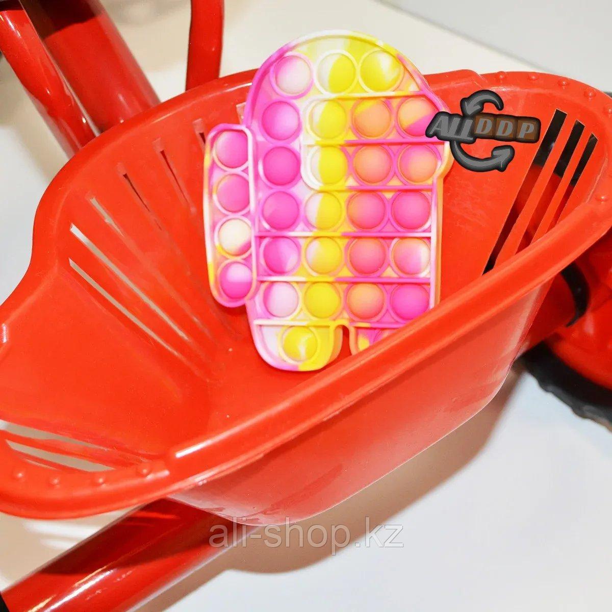 Трехколесный детский велосипед Happybaby с багажником и корзинкой красный - фото 8 - id-p113496286