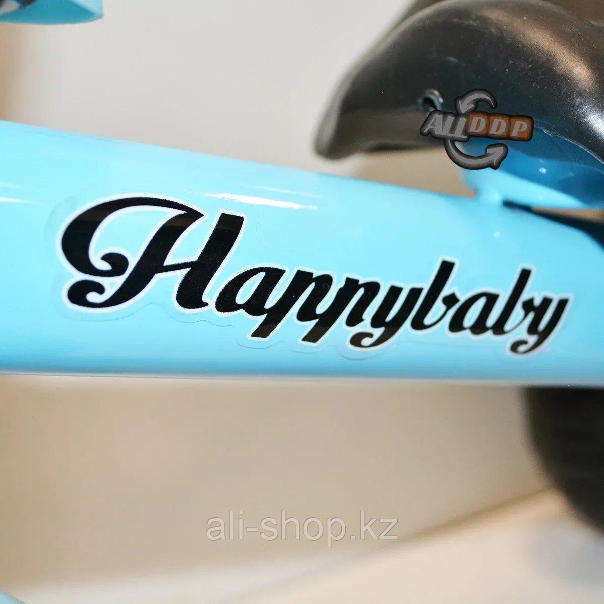 Трехколесный детский велосипед Happybaby с багажником и корзинкой голубой - фото 6 - id-p113496287